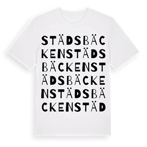 Städsbäcken ordlek t-shirt – ekologisk bomull t-shirt från Pinshirt
