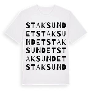 Staksundet ordlek t-shirt – ekologisk bomull t-shirt från PinShirt