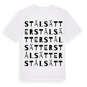 Stålsätter ordlek t-shirt – ekologisk bomull t-shirt från Pinshirt
