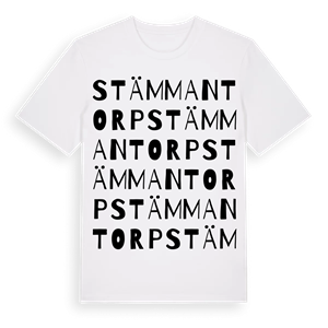 Stämmantorp ordlek t-shirt – ekologisk bomull t-shirt från Pinshirt