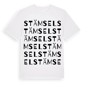 Stämsel ordlek t-shirt – ekologisk bomull t-shirt från Pinshirt
