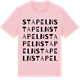 Pink Cotton t-shirt med Stapeln ordlek t-shirt
