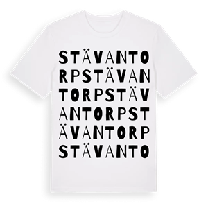 Stävantorp ordlek t-shirt – ekologisk bomull t-shirt från Pinshirt