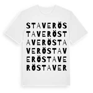 Staverö ordlek t-shirt – ekologisk bomull t-shirt från PinShirt