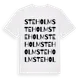 White t-shirt med Steholm ordlek t-shirt