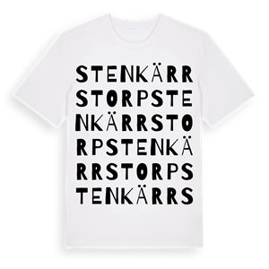 Stenkärrstorp ordlek t-shirt – ekologisk bomull t-shirt från Pinshirt