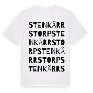 Stenkärrstorp ordlek t-shirt – ekologisk bomull t-shirt från Pinshirt