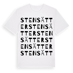 Stensätter ordlek t-shirt – ekologisk bomull t-shirt från PinShirt