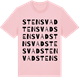 Pink Cotton t-shirt med Stensvad ordlek t-shirt