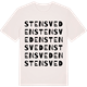 Vintage White t-shirt med Stensveden ordlek t-shirt