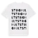 White t-shirt med Stinghult ordlek t-shirt