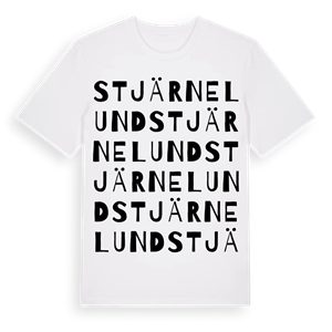 Stjärnelund ordlek t-shirt – ekologisk bomull t-shirt från Pinshirt