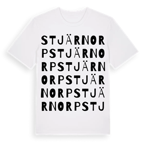Stjärnorp ordlek t-shirt – ekologisk bomull t-shirt från Pinshirt