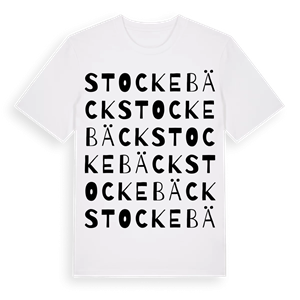 Stockebäck ordlek t-shirt – ekologisk bomull t-shirt från Pinshirt