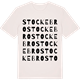 Vintage White t-shirt med Stockebro ordlek t-shirt