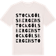 Vintage White t-shirt med Stockgölsbergen ordlek t-shirt