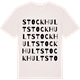 Vintage White t-shirt med Stockhult ordlek t-shirt