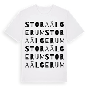 Stora Älgerum ordlek t-shirt – ekologisk bomull t-shirt från Pinshirt