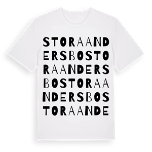 Stora Andersbo ordlek t-shirt – ekologisk bomull t-shirt från Pinshirt
