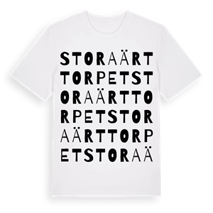 Stora Ärttorpet ordlek t-shirt – ekologisk bomull t-shirt från Pinshirt