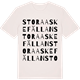 Vintage White t-shirt med Stora Askefällan ordlek t-shirt