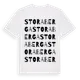 White t-shirt med Stora Berga ordlek t-shirt