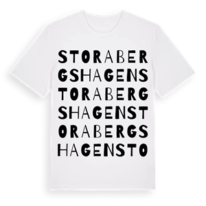 Stora Bergshagen ordlek t-shirt – ekologisk bomull t-shirt från Pinshirt