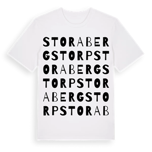Stora Bergstorp ordlek t-shirt – ekologisk bomull t-shirt från Pinshirt