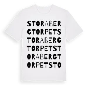 Stora Bergtorpet ordlek t-shirt – ekologisk bomull t-shirt från Pinshirt