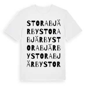 Stora Bjärby ordlek t-shirt – ekologisk bomull t-shirt från Pinshirt