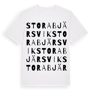 Stora Bjärsvik ordlek t-shirt – ekologisk bomull t-shirt från Pinshirt