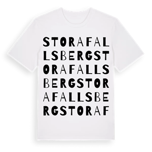Stora Fallsberg ordlek t-shirt – ekologisk bomull t-shirt från Pinshirt