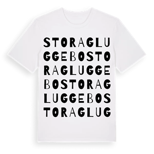 Stora Gluggebo ordlek t-shirt – ekologisk bomull t-shirt från Pinshirt