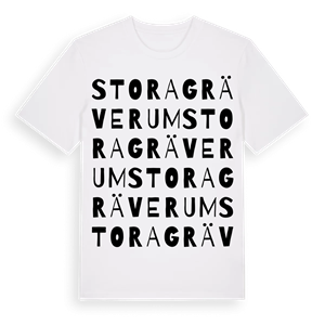 Stora Gräverum ordlek t-shirt – ekologisk bomull t-shirt från Pinshirt