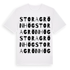 Stora Grönhög ordlek t-shirt – ekologisk bomull t-shirt från Pinshirt