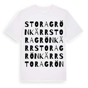 Stora Grönkärr ordlek t-shirt – ekologisk bomull t-shirt från Pinshirt