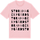 Pink Cotton t-shirt med Stora Hageby gård ordlek t-shirt