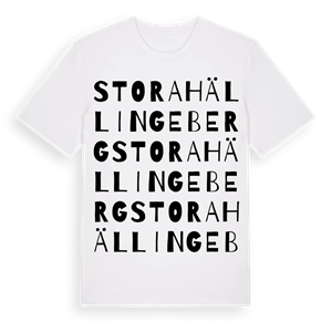 Stora Hällingeberg ordlek t-shirt – ekologisk bomull t-shirt från Pinshirt
