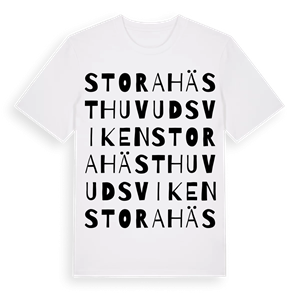 Stora Hästhuvudsviken ordlek t-shirt – ekologisk bomull t-shirt från Pinshirt