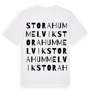 Stora Hummelvik ordlek t-shirt – ekologisk bomull t-shirt från Pinshirt