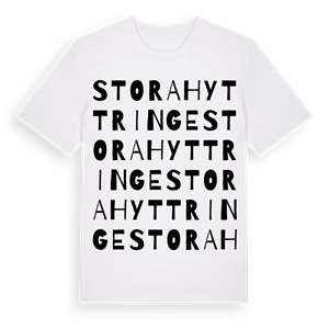 Stora Hyttringe ordlek t-shirt – ekologisk bomull t-shirt från Pinshirt