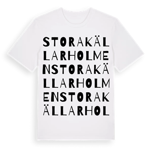 Stora Källarholmen ordlek t-shirt – ekologisk bomull t-shirt från Pinshirt