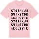 Pink Cotton t-shirt med Stora Kjusvik ordlek t-shirt