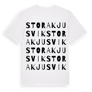 Stora Kjusvik ordlek t-shirt – ekologisk bomull t-shirt från Pinshirt