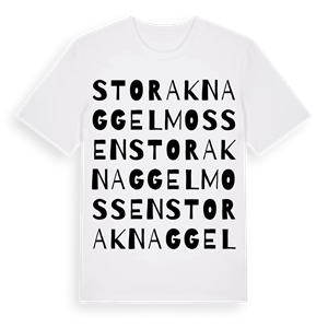 Stora Knaggelmossen ordlek t-shirt – ekologisk bomull t-shirt från Pinshirt