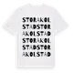 White t-shirt med Stora Kolstad ordlek t-shirt