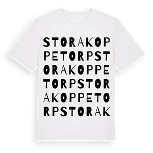 Stora Koppetorp ordlek t-shirt – ekologisk bomull t-shirt från Pinshirt