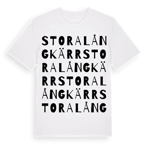 Stora Långkärr ordlek t-shirt – ekologisk bomull t-shirt från Pinshirt