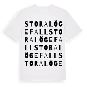 Stora Lögefall ordlek t-shirt – ekologisk bomull t-shirt från Pinshirt