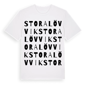 Stora Lövvik ordlek t-shirt – ekologisk bomull t-shirt från Pinshirt